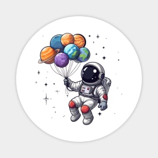 Astronaut Holding Planets Magnet